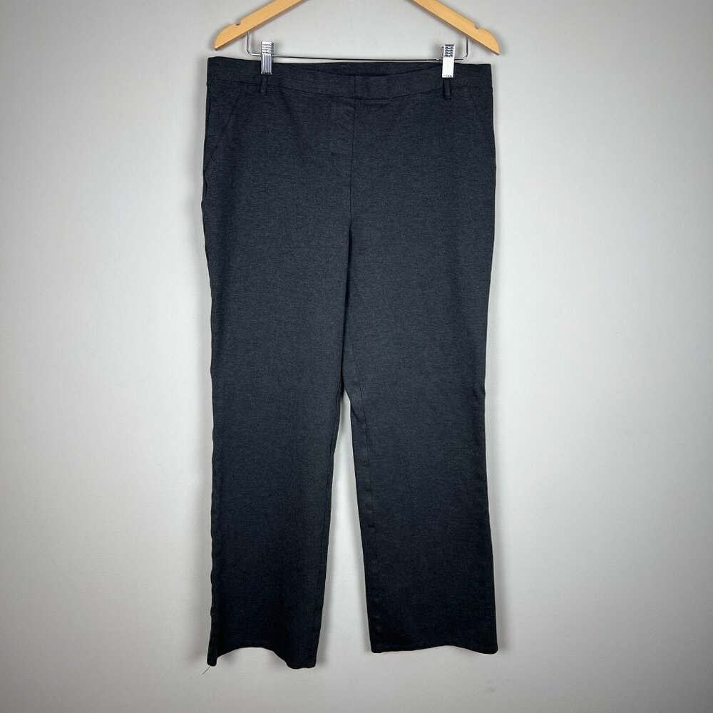 Quince Pants Womens XL Gray Pull On Ultra Stretch Ponte Straight Leg Office